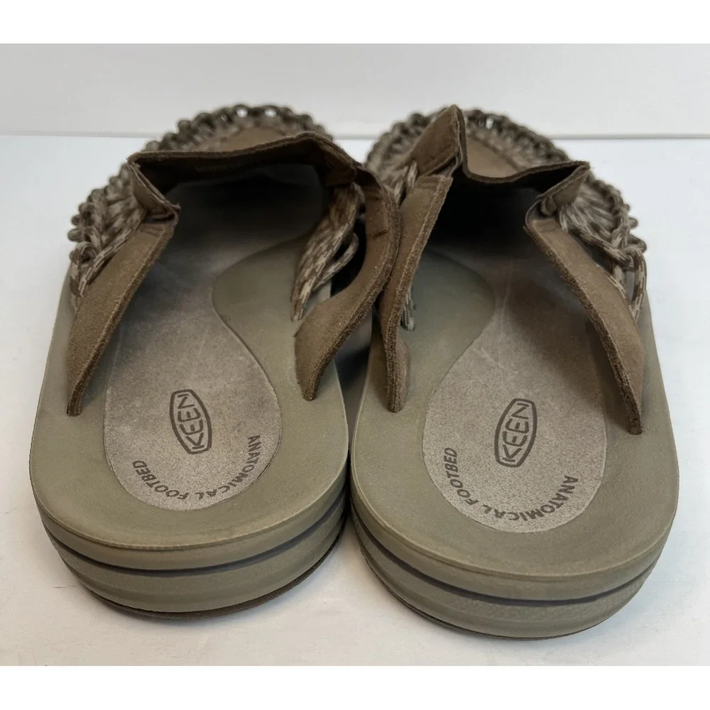 Keen Men's Uneek Slide On Sandal Size 13 Brown Suede Leather Net Shoes